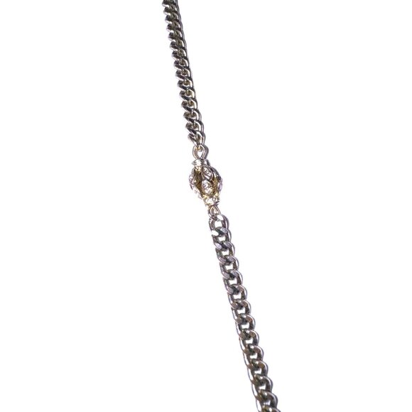 Gold-Tone LOFT Long Chain Necklace With Rhinestone Accents & Lobster Clasp - Picture 3 of 6